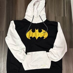Black and White Hoodie with Yellow Batman Logo
